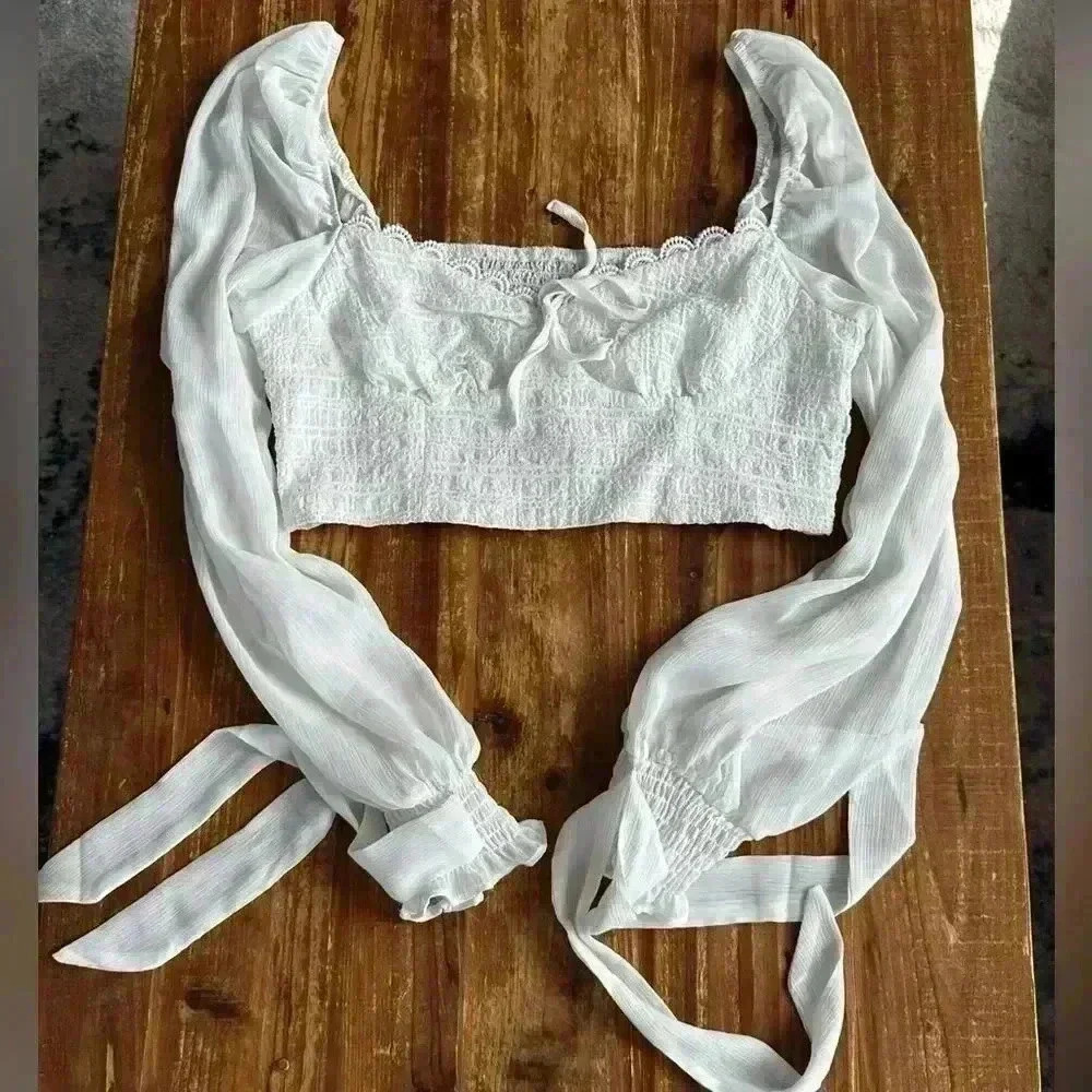 Shein Peasant cropped top